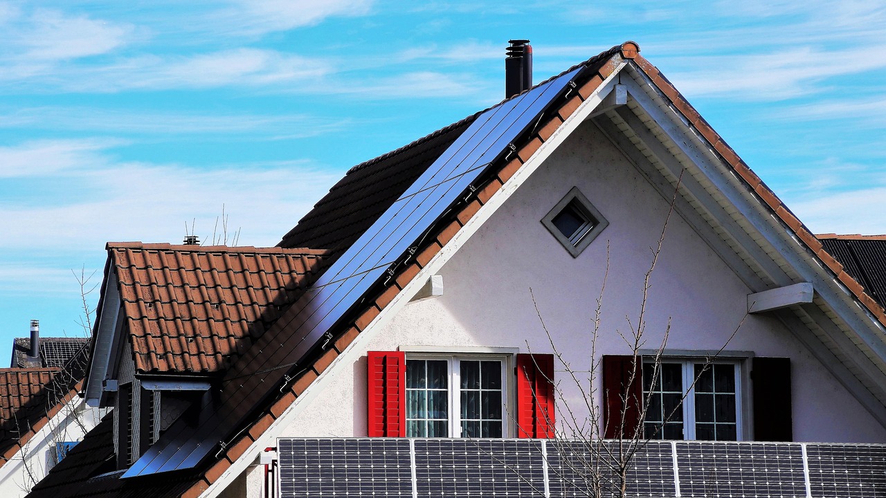 the roof of the, house, the window, shutters, red, architecture, sky, family, blue sky, building, no one, outside, the structure of the, modern, on the roof, under the roof, roof plate, nature, roofing, window, covering, building and construction, small building, village, wooden window, style, aesthetically pleasing, solar panels, solar batteries, solar panels, solar panels, solar panels, solar panels, solar panels